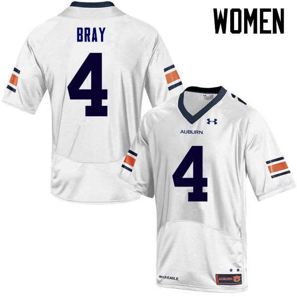 Women Auburn Tigers #4 Quan Bray College Football Jerseys Sale-White - Click Image to Close